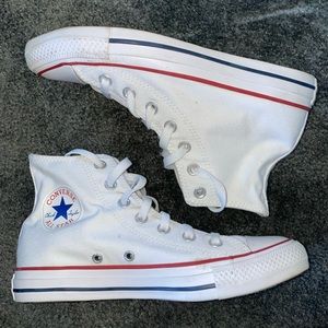 All White high top converse